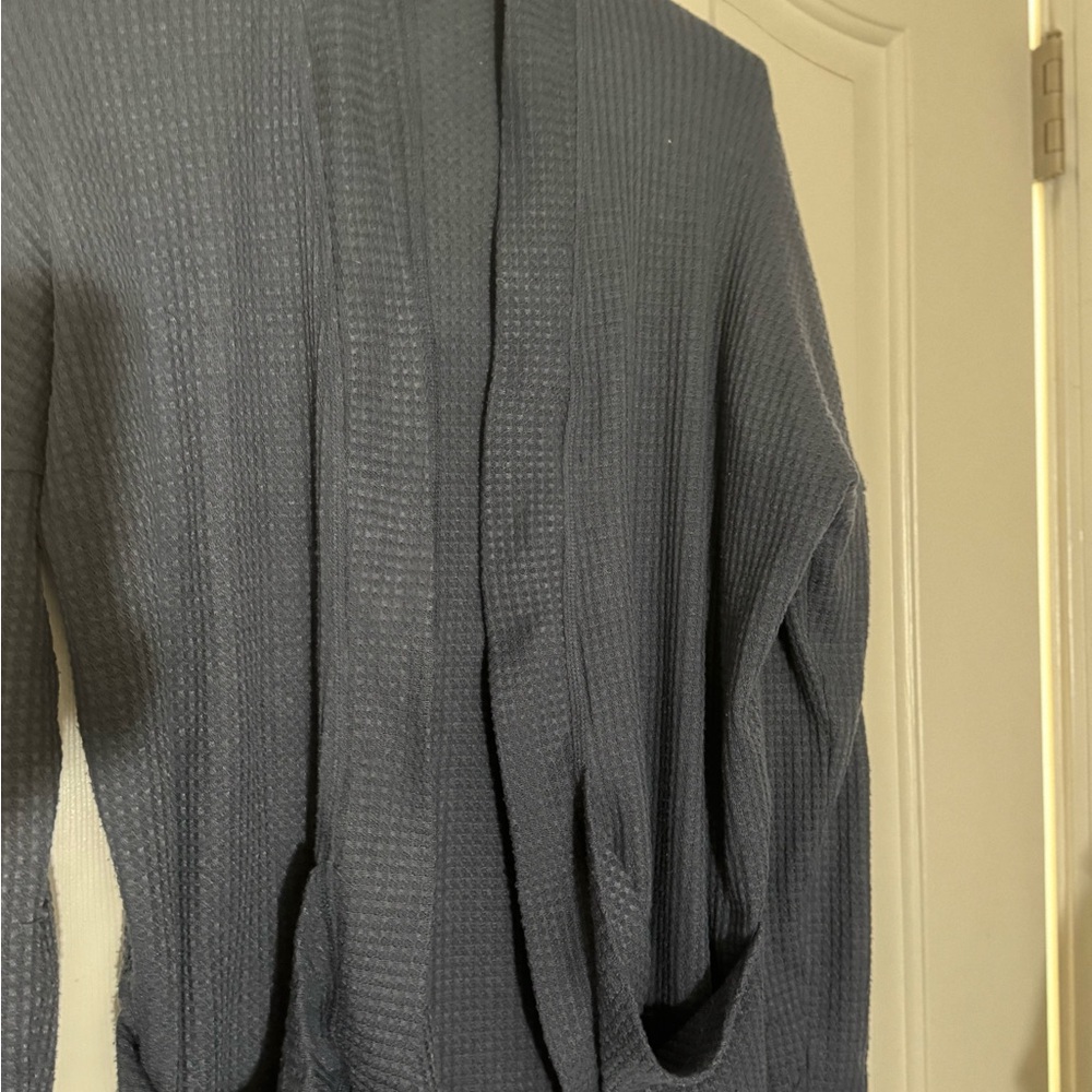 Cozy Blue Waffle Knit Cardigan